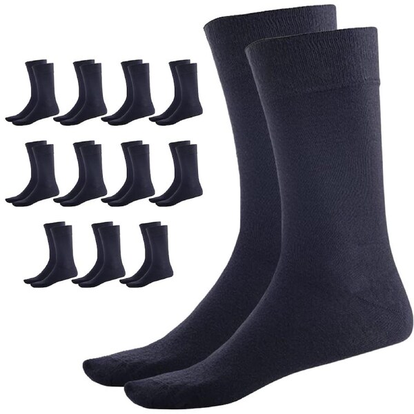 12 Pairs BAMBOO SOCKS Crew Natural Eco Healthy Enviro Unisex Business Work BULK Navy / 6-11