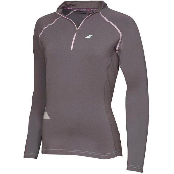 BABOLAT Womens 1/2 Zip Core Long Sleeve Top Tennis Sports Gym Training Castlerock / XL