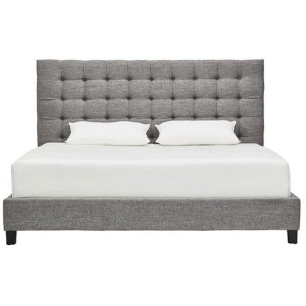 Bedford Double Size Linen Fabric Bed Frame in Grey