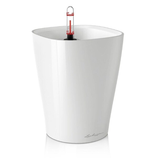 LECHUZA MINI DELTINI PLANTER POT (HIGH GLOSS WHITE)