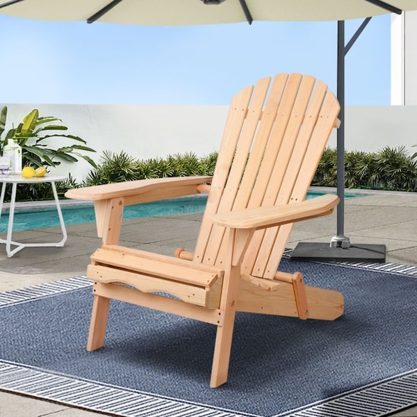 Adirondack Gardeon Outdoor Chairs Sun Lounge Beach Chair Wooden Patio Furniture Netural
