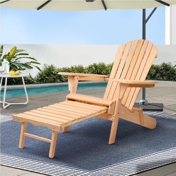 Adirondack Gardeon Outdoor Chairs Sun Lounge Chair Beach Patio Furniture Wooden