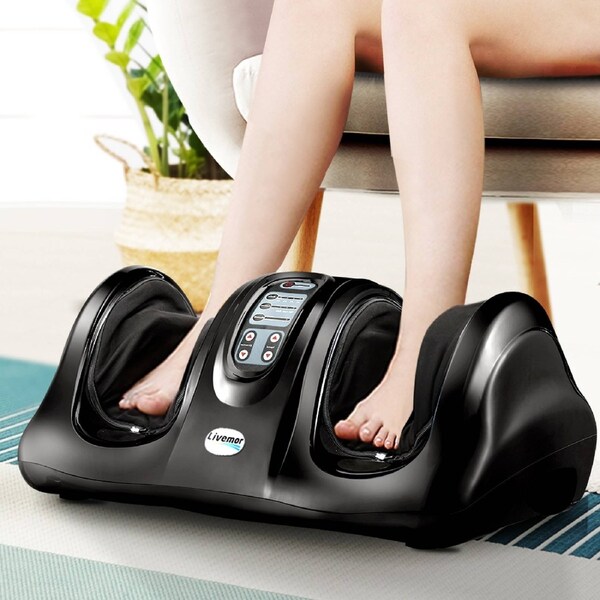 3D Livemor Foot Massager Shiatsu Massagers Electric Remote Roller Kneading Black