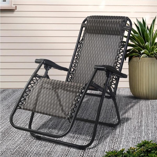 1x Gardeon Zero Gravity Chair Outdoor Sun Lounge Recliner Beach Chairs Camping Grey