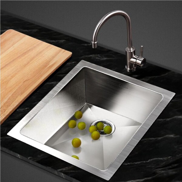 39X45CM Cefito Stainless Steel Sink Kitchen Basin Single Bowl Silver