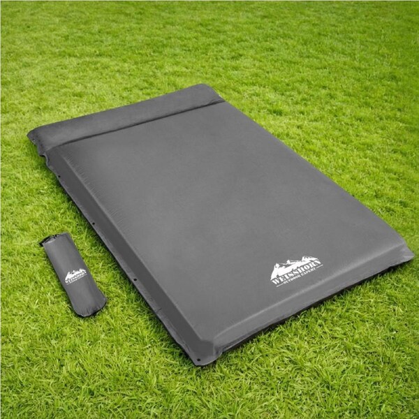 Weisshorn Self Inflating Mattress 10CM Camping Sleeping Mat Air Double Grey