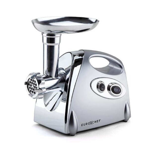 EUROCHEF Electric Meat Grinder, Stainless Steel Mincer Sausage Filler Kibbe Maker, Silver