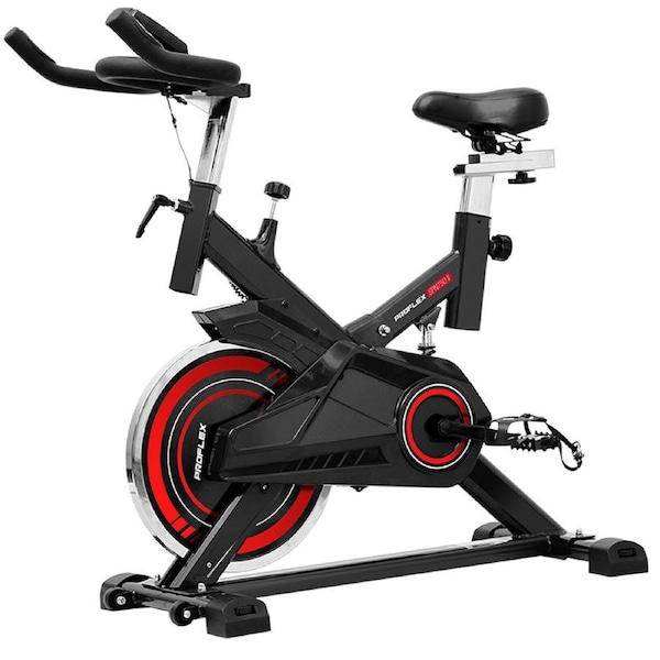 PROFLEX Spin Bike Commercial Flywheel Exercise Home Workout Gym - Red