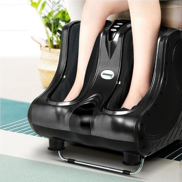 2 Motors Livemor Foot Massager Massagers Shiatsu Electric Roller Black
