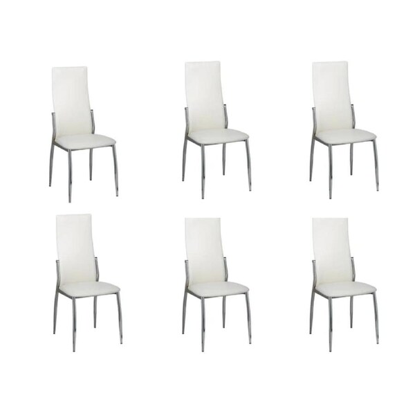 Dining Chairs 6 pcs White Faux Leather vidaXL