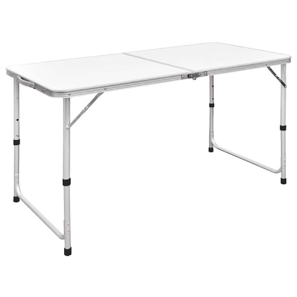 Foldable Camping Table Height Adjustable Aluminium 120 x 60 cm vidaXL