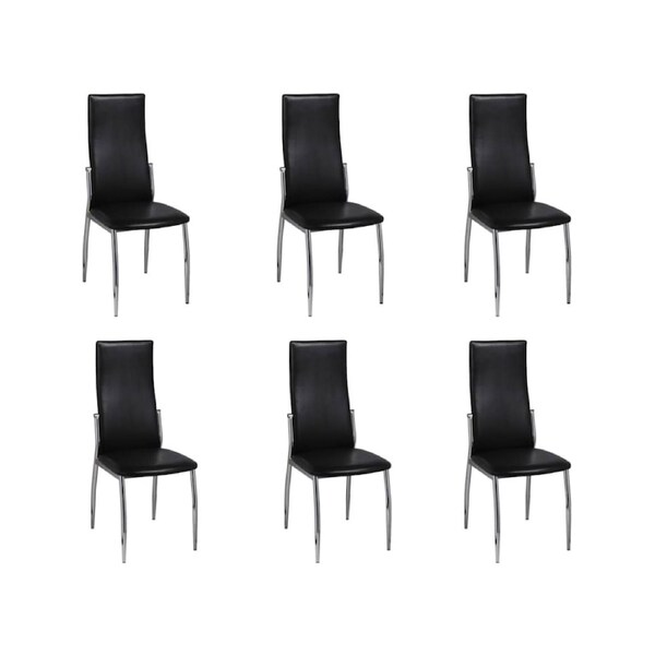 Dining Chairs 6 pcs Black Faux Leather vidaXL