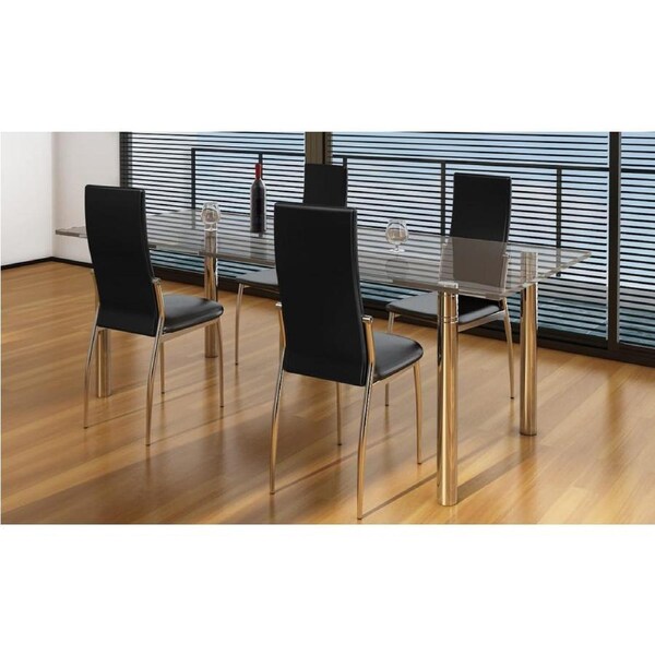 Dining Chairs 4 pcs Black Faux Leather vidaXL