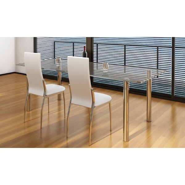 Dining Chairs 2 pcs White Faux Leather vidaXL