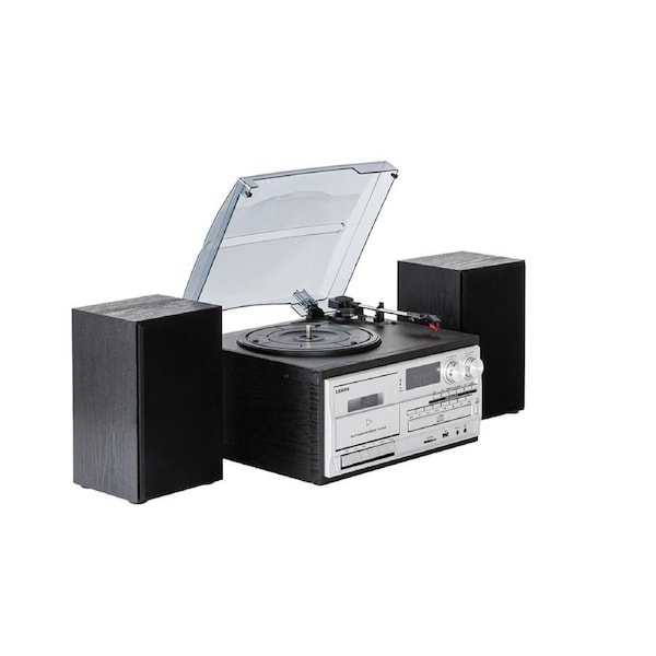 Lenoxx Wireless Turntable Player/Recorder/MP3 decoder/Cassette/AM/FM Radio BLK