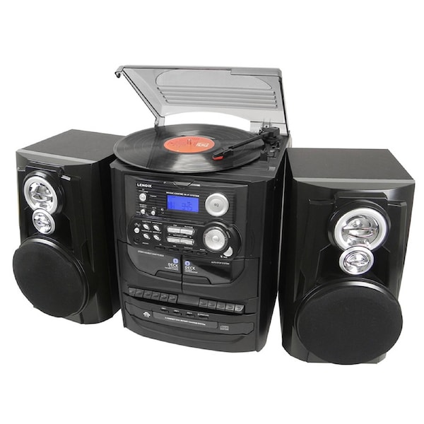 Hi-fi Turntable Vinyl LP/3 CD Player/Dual Cassette Recorder Record/AM/FM Radio