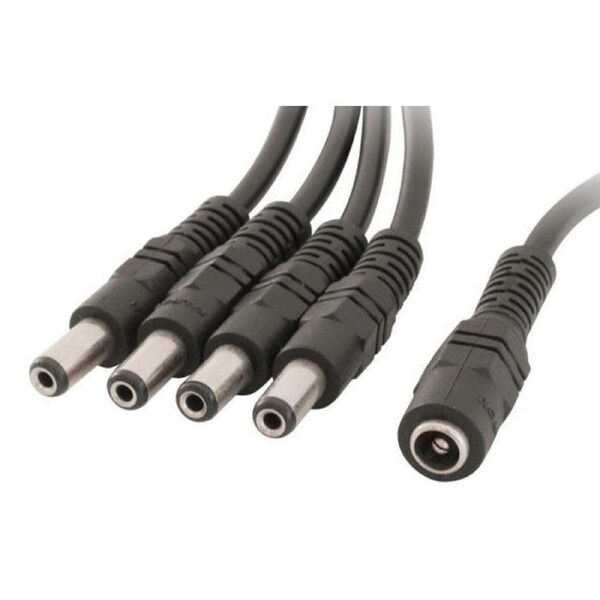 Doss PW8204 2.1MM SOCKET TO 4 X 2.1MM PLUGS For CCTV 4 way DC DISTRIBUTION LEAD