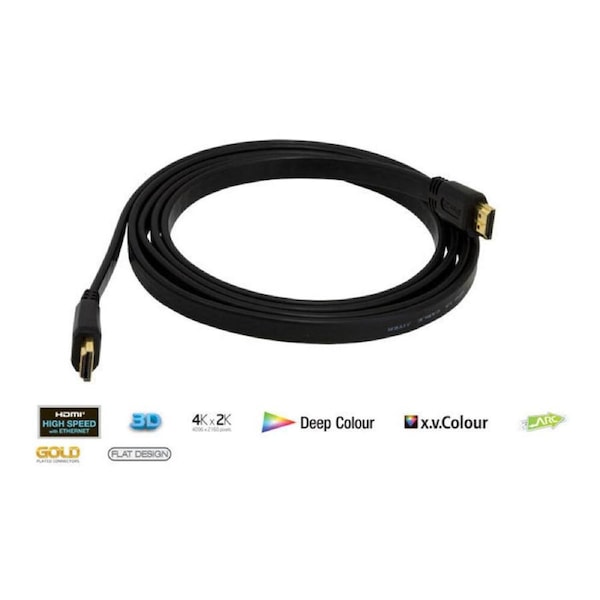 Pro2 Hlvf21 3M Hdmi Cable Full ULTRA HD 4K High Speed With Ethernet - Flat Lead