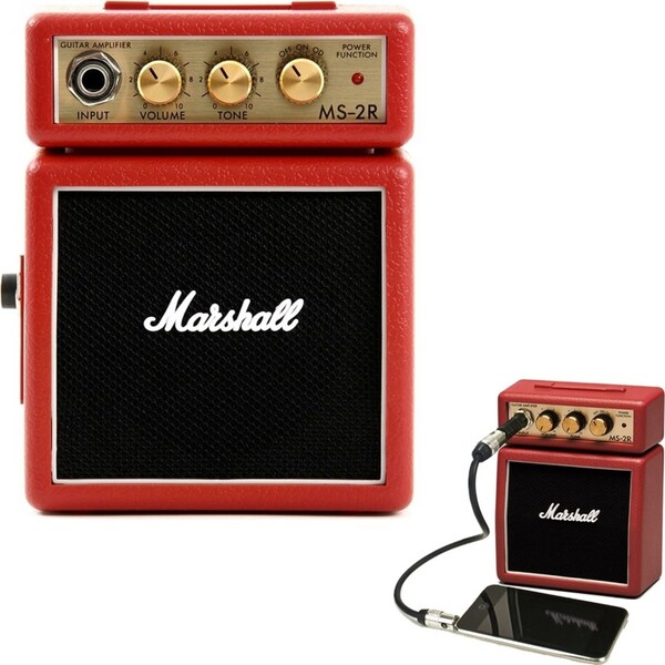Marshall MS-2R Red Portable Micro Amplifier Amp Speaker f/ Guitar/iPhone/Samsung