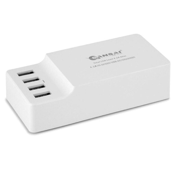 4 Port USB Charger Charging Station Hub 4.2A for iPhone/Galaxy/iPad/Tablet/HTC