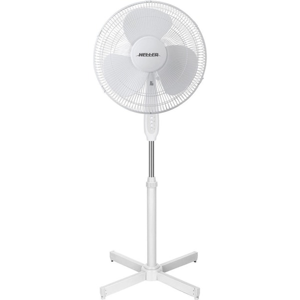 Heller 40cm Pedestal Floor Fan Oscillating/3 Speed/Tilt/Air Cooling/Cooler White