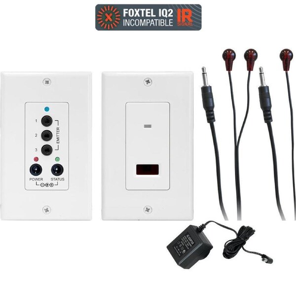 PRO.2 IR Repeater Wall Plate Kit Receiver w/ Single/Dual Infrared Emitters