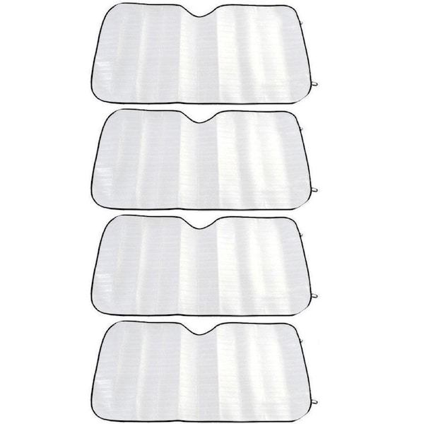 4 Pack Car Windscreen Sun Visor Reflective Shade/Heat Interior Windshield Silver