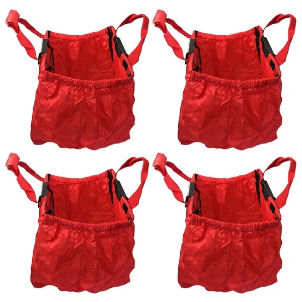 4PK Multi Purpose Clip + Carry Bag for Shopping Trolley Waterproof Compact Red