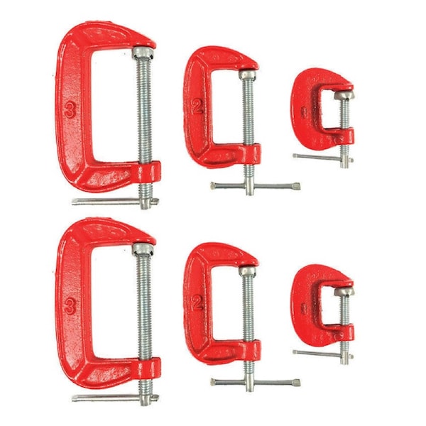 2PK 3pc C Clamp Set 25/50/70mm Adjustable DIY Tools Woodworking Heavy Duty Grip