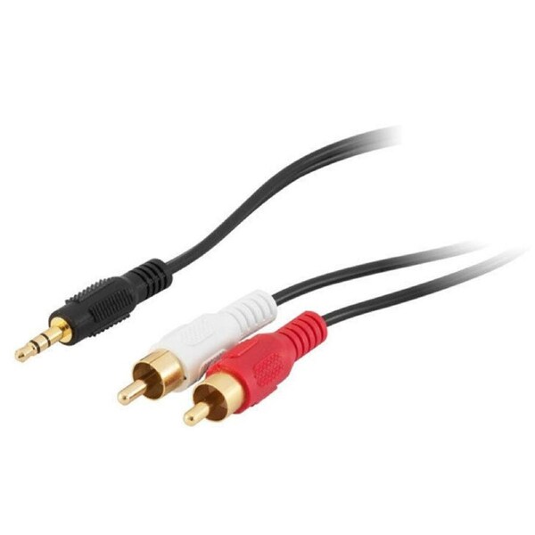 Pro.2 2m 3.5mm Aux Stereo Jack to RCA Cable/Lead Gold Plated Plug Audio Adaptor