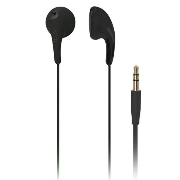 iLuv Black Bubble Gum 2 Earphones/Headphones In-Ear 3.5mm for iPhone/Android/MP3