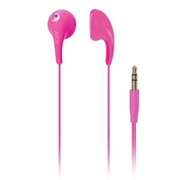 iLuv Pink Bubble Gum 2 Earphones/Headphones In-Ear for iPhone/Android/MP3/iPod