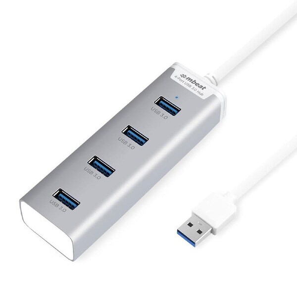 mbeat Stick 4 Port USB 3.0 Compact Aluminium Hub for PC/Macbook/Laptop Data Sync