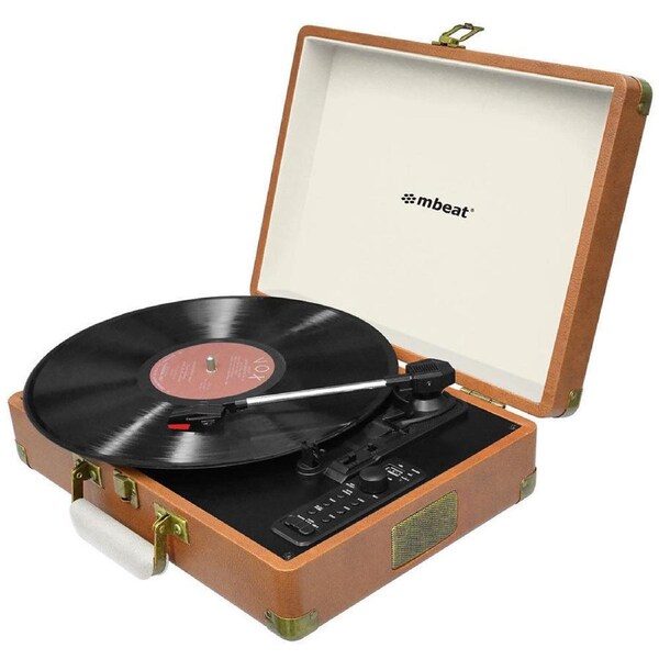 Aria Retro Turntable w/ Bluetooth Speaker/AUX/USB Direct Recording Briefcase