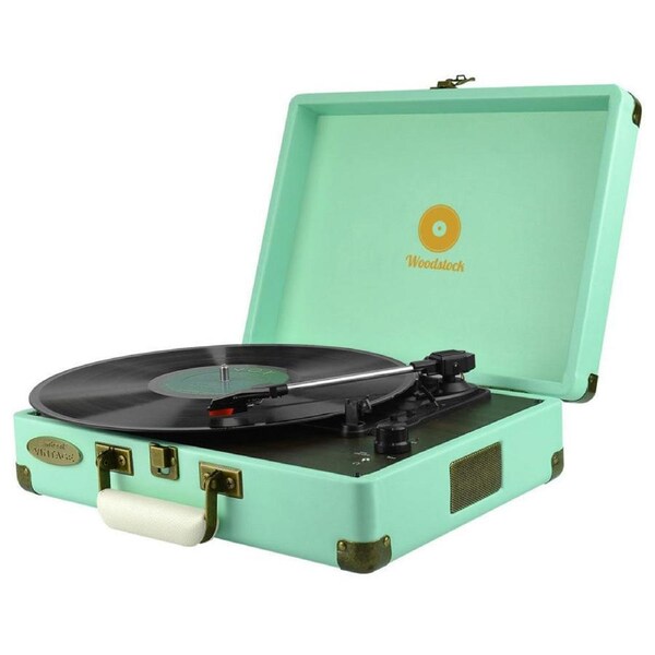 mbeat Woodstock Retro Turntable 3 Speed Vinyl Record Player/Speaker/RCA Out