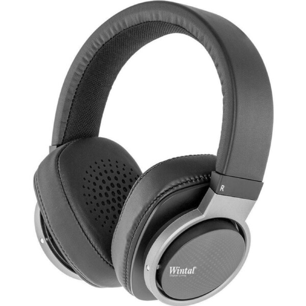Wintal HP17 On Ear Wired Stereo Headphones w/ In-Line Mic/Button Control Black