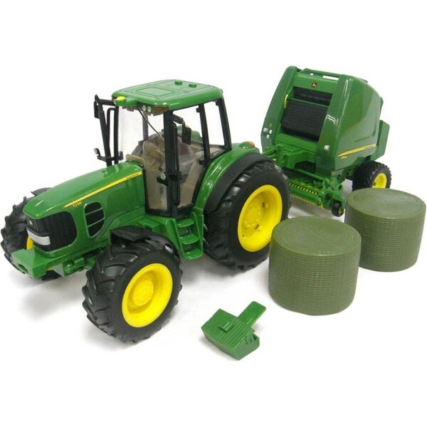 John Deere Ertl 1:16 Big Farm Tractor & Hay Baler/Toy/Kids/Children/Play/3yr+