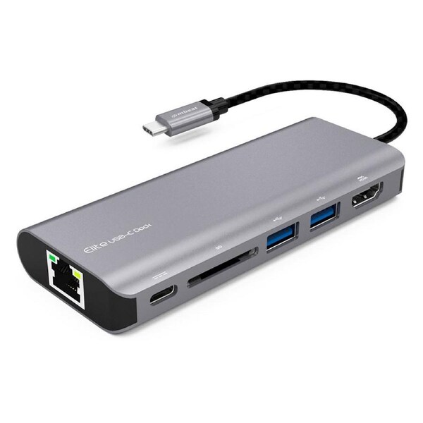 Mbeat Elite USB-C Hub/Dock Mac/PC/Computer/Windows w/ 4K/Ethernet/Card Reader