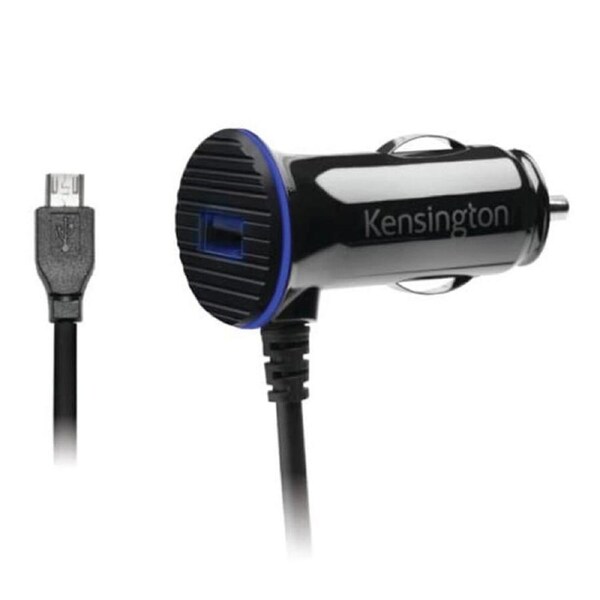 Kensington 3.4 Amp Dual USB Fast Charge Car Charger w/ Micro USB Coiled Cable