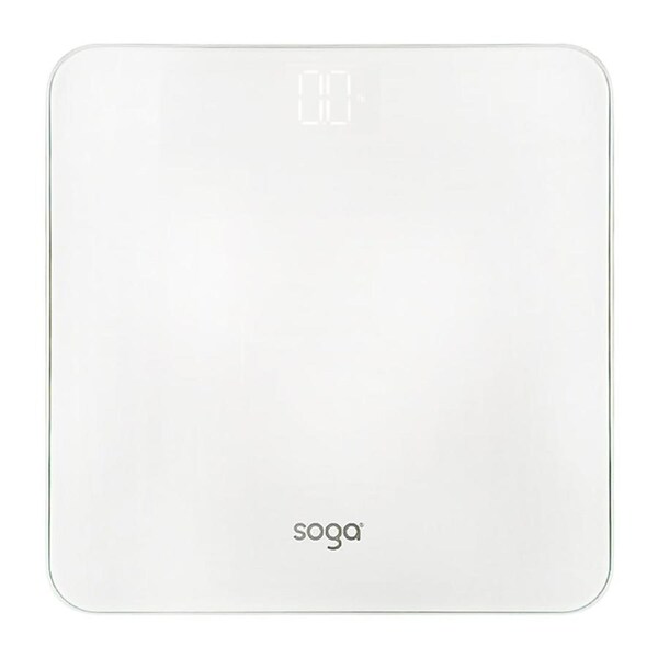 SOGA 180kg Digital Fitness Weight Bathroom Gym Body Glass LCD Electronic Scales White