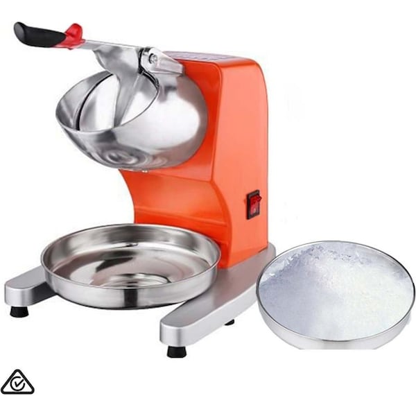 SOGA Ice Shaver Electric Stainless Steel Ice Crusher Slicer Machine Commercial Orange