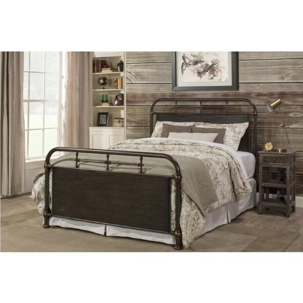 Westminster Queen Size Metal Bed Frame in Rustic Brown