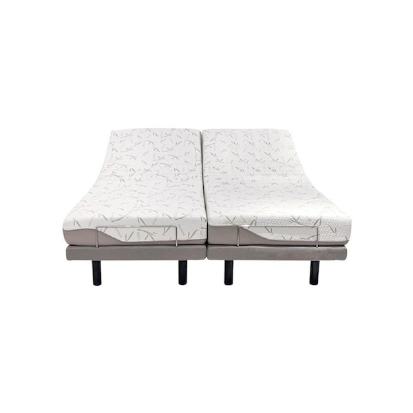 ComfortPosture Split Queen Electric Adjustable Bed German OKIN motors; with Memory Foam Mattress