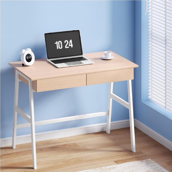 100cm Artiss Computer Desk Drawer Cabinet Oak
