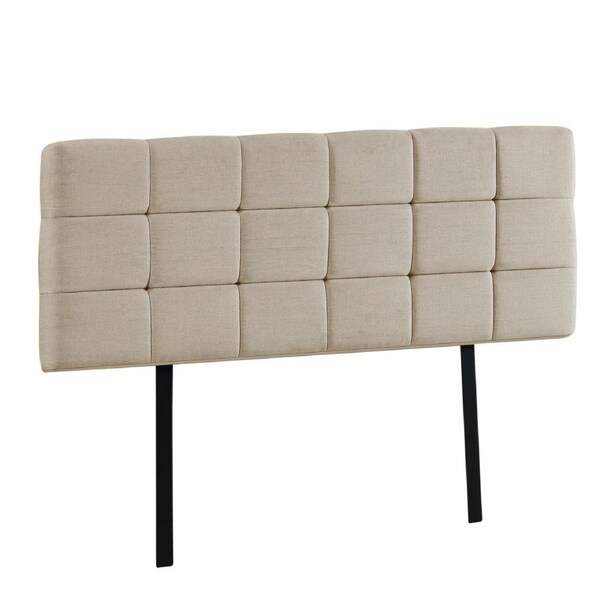 Linen Fabric Queen Bed Deluxe Headboard Bedhead - Beige