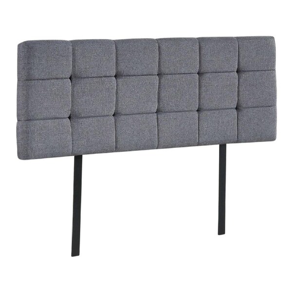 Linen Fabric Double Bed Deluxe Headboard Bedhead - Grey