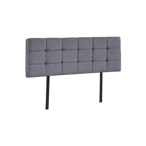 Linen Fabric Queen Bed Deluxe Headboard Bedhead - Grey