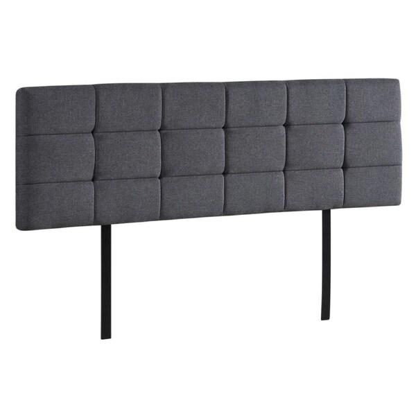 Linen Fabric King Bed Deluxe Headboard Bedhead - Grey
