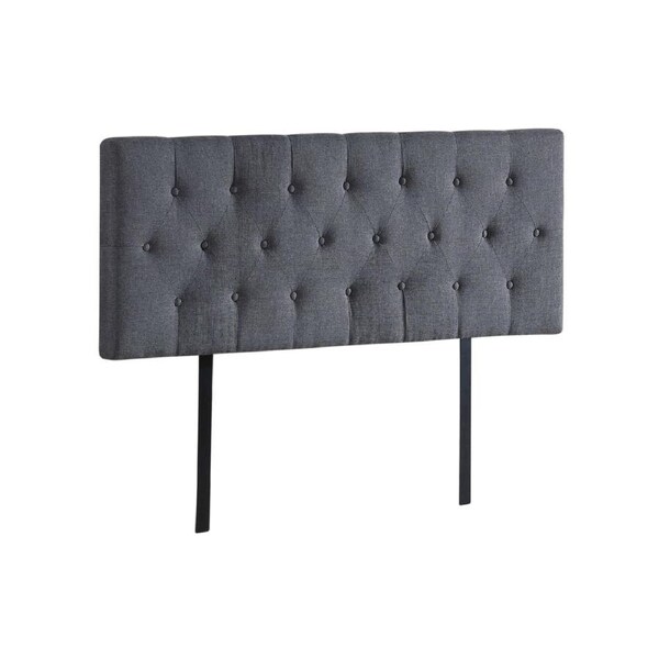 Linen Fabric Double Bed Deluxe Headboard Bedhead - Grey