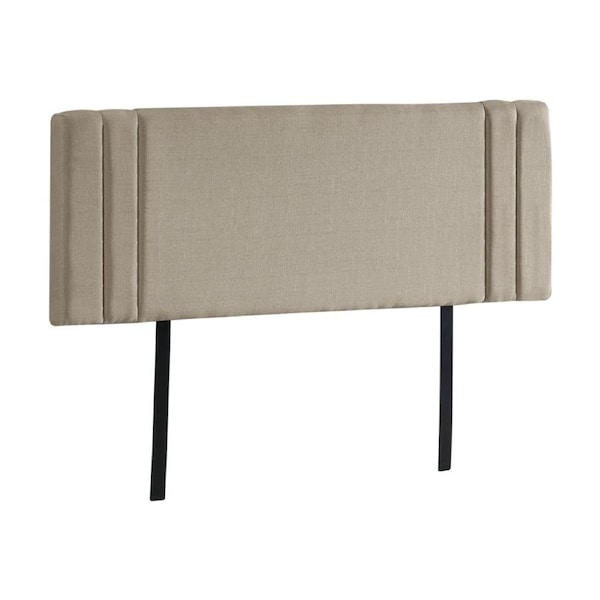 Linen Fabric Queen Bed Deluxe Headboard Bedhead - Beige